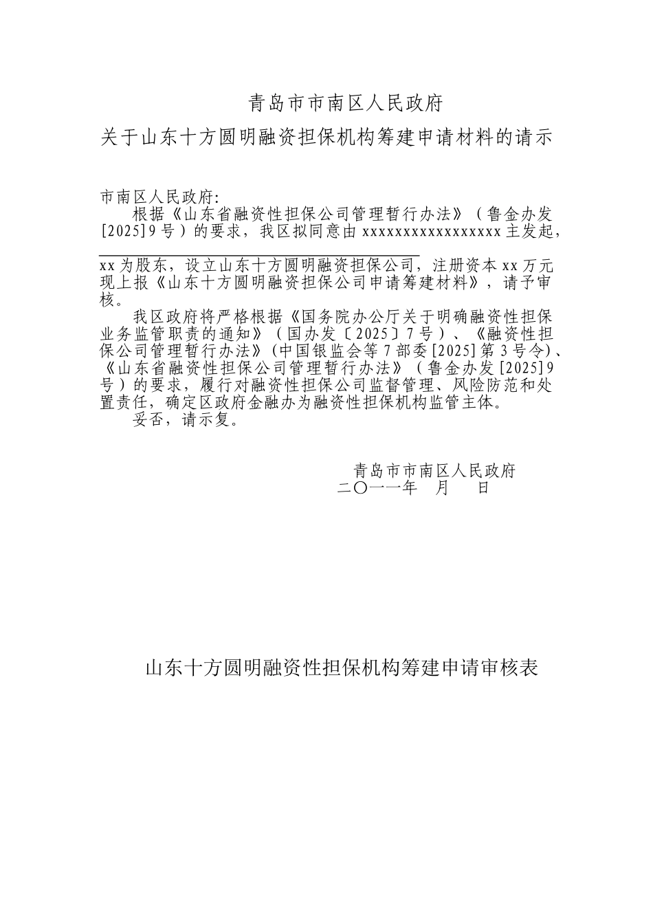 山东十方圆明融资担保有限公司筹建资料_第3页