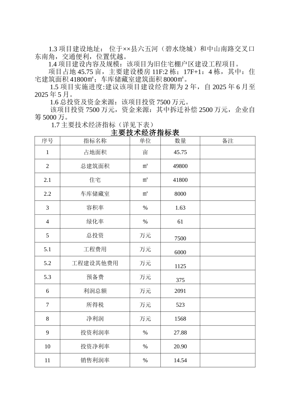 山东省某县片区拆迁改造工程项目可行性研究报告_第2页