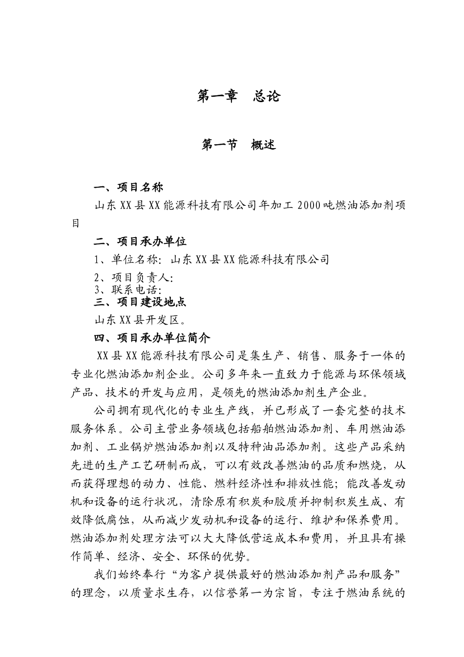 山东省某县年加工20000吨燃油添加剂项目可行性研究报告_第3页