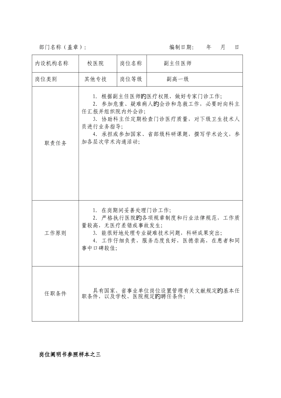 岗位说明书参考样本之一_第3页