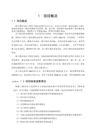 峡口塘水电站工程项目可行性研究报告