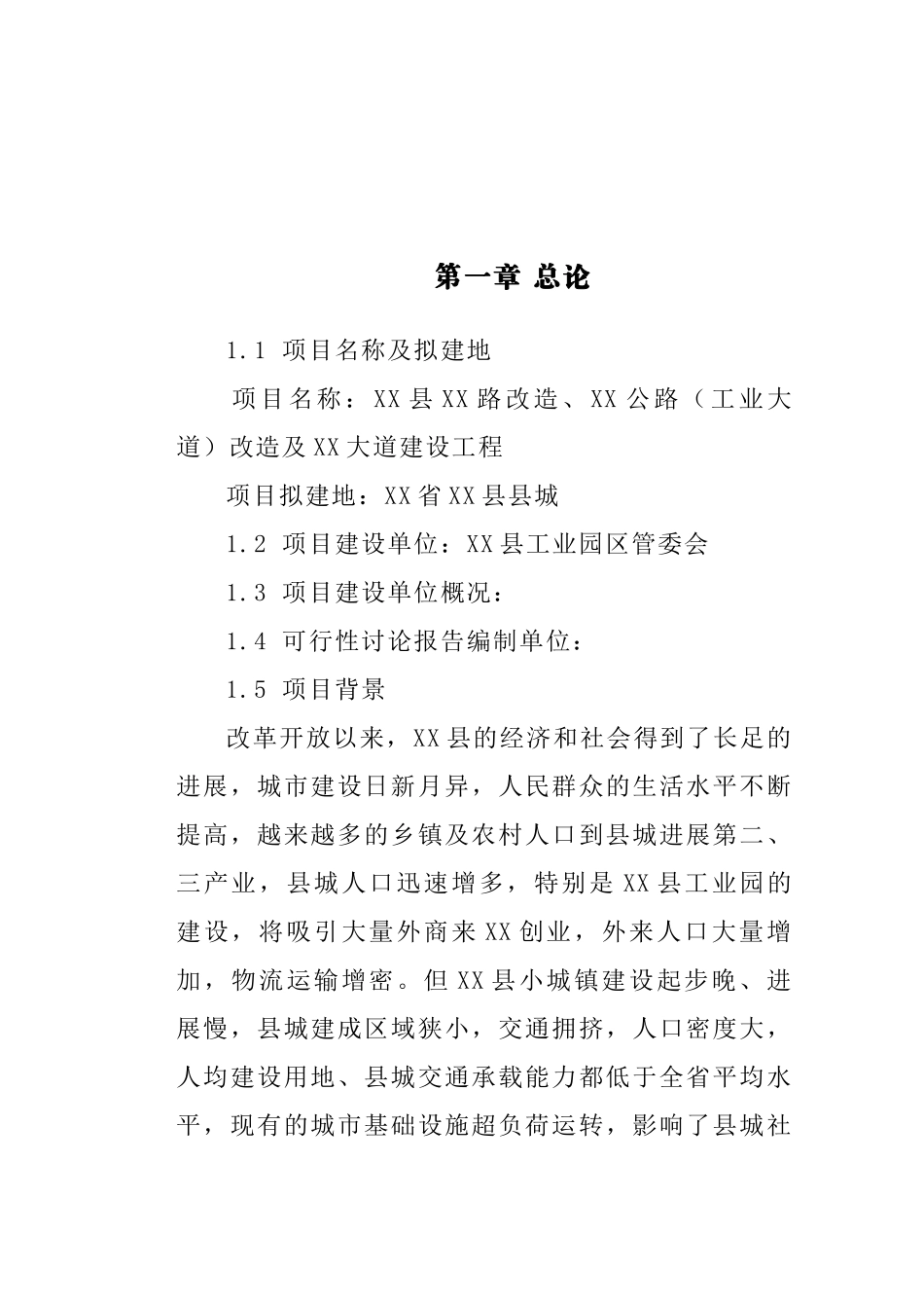 工业园区道路可行性研究报告_第2页