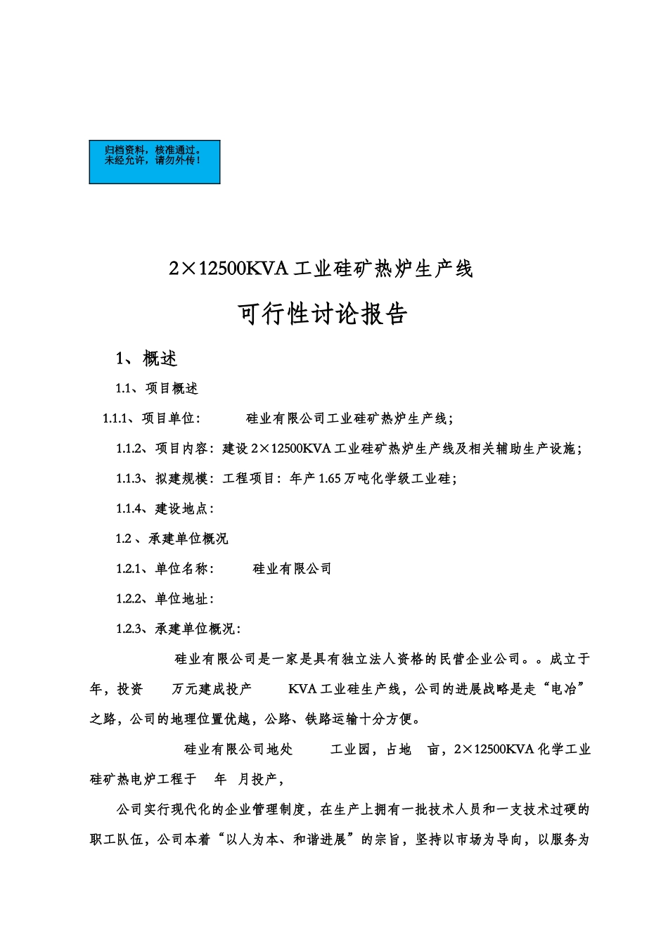 工业硅矿热炉生产线项目建设项目可行性研究报告_第2页