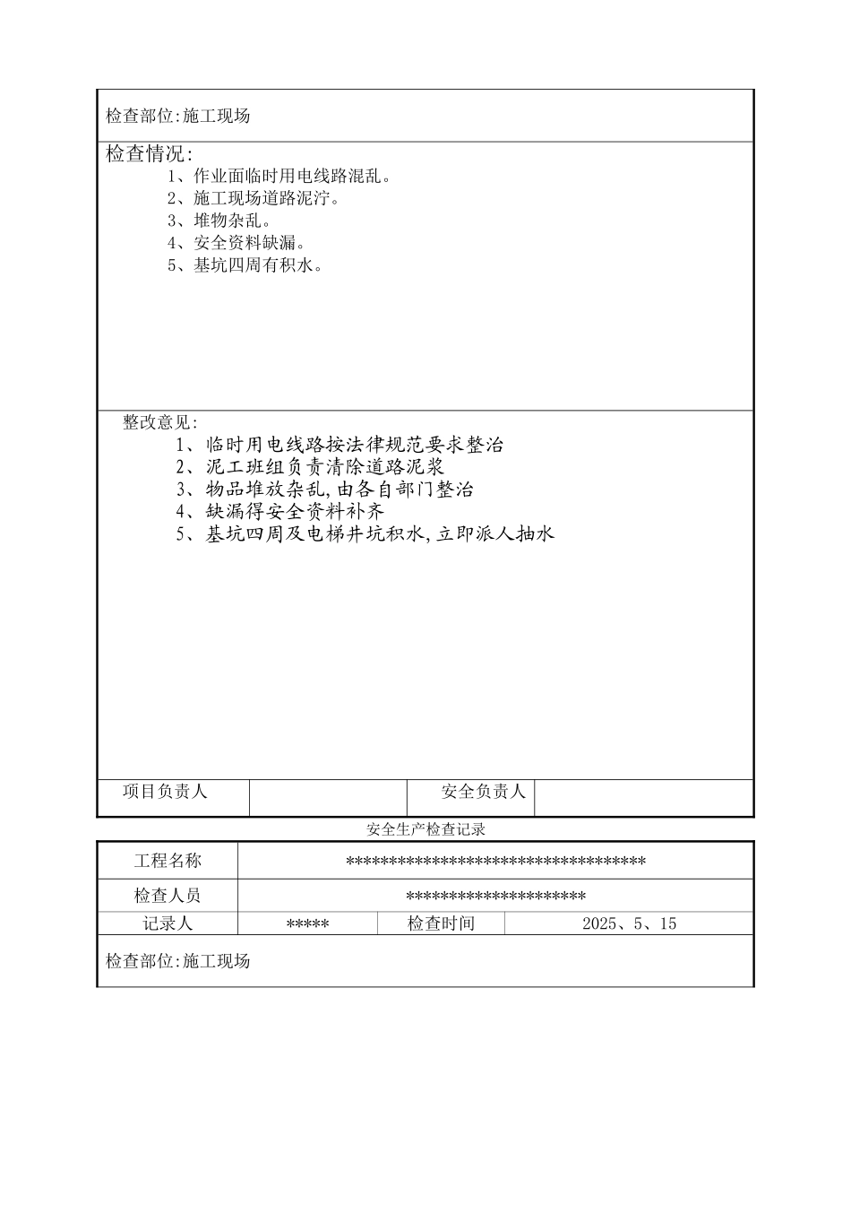 工地安全检查记录_第2页