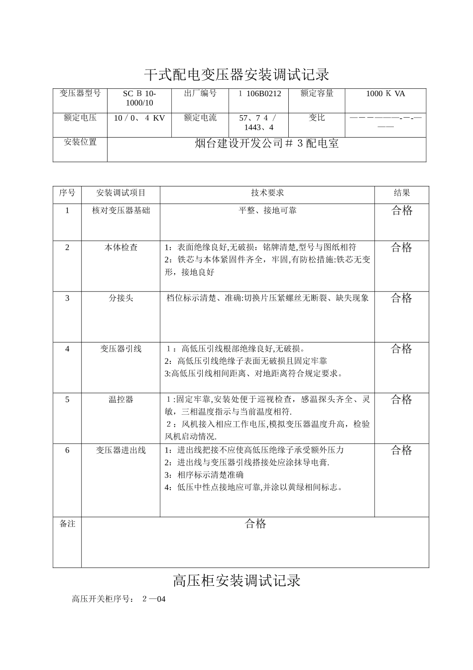 工程安装调试记录_第2页