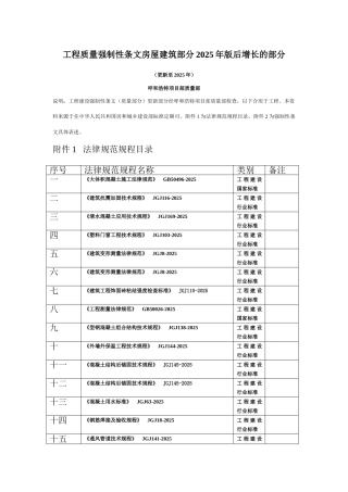工程建设强制性条文房屋建筑工程