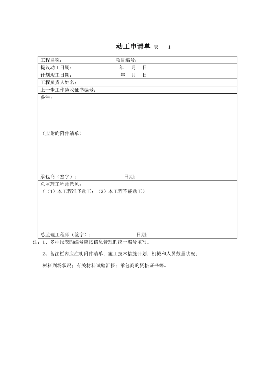 工程表格大全从开工到竣工验收_第1页
