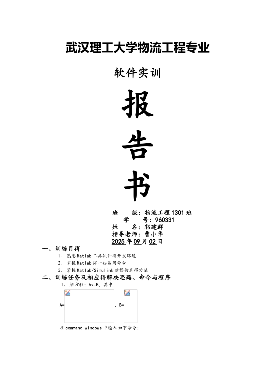 工程软件实训报告_第1页