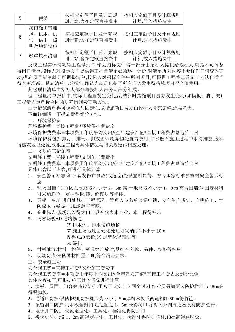 工程量清单计价中措施费计算_第2页
