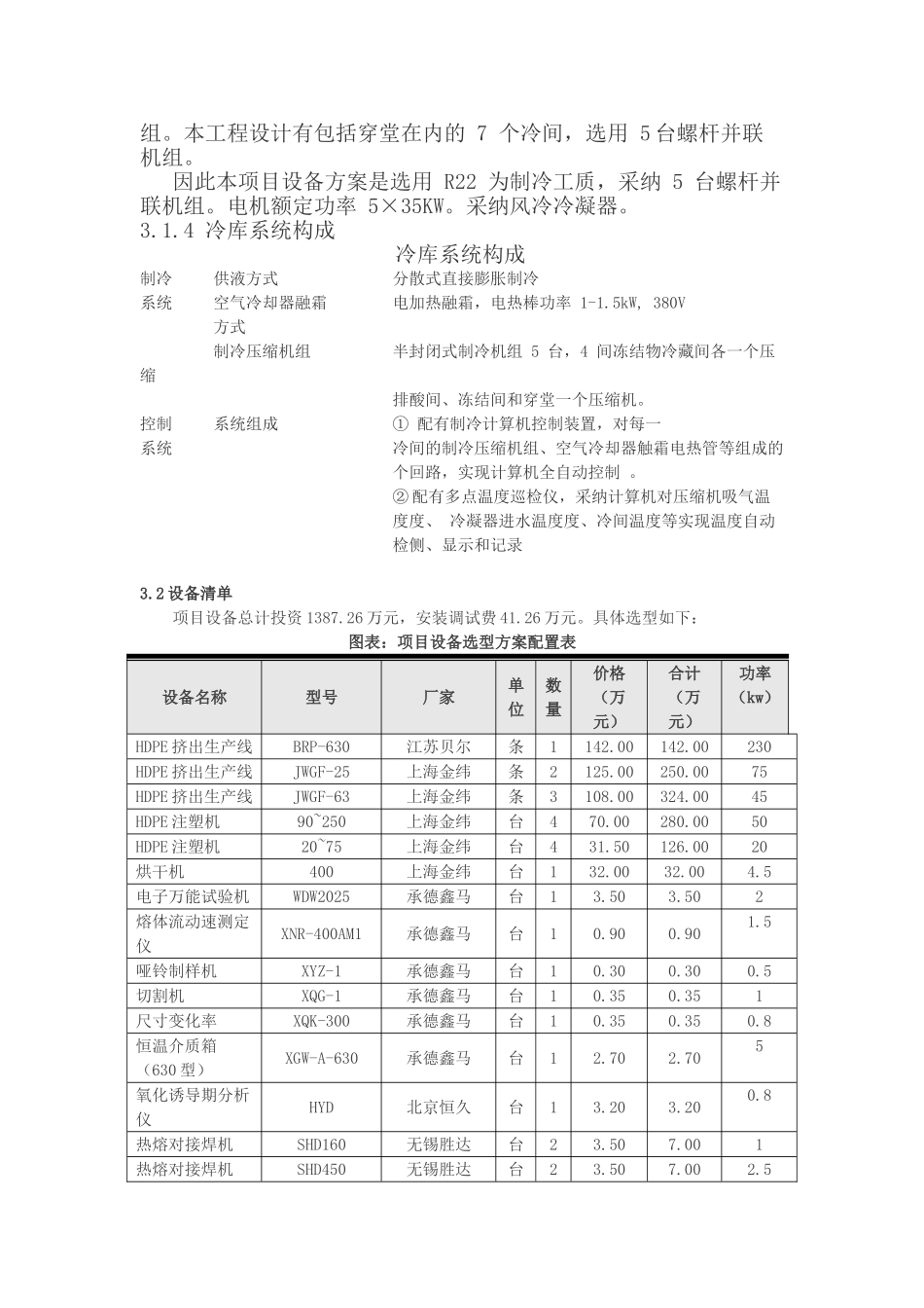 巴州地区冷链物流工业园区畜产品冷藏库建设项目建议书_第3页
