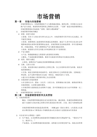 市场营销知识点