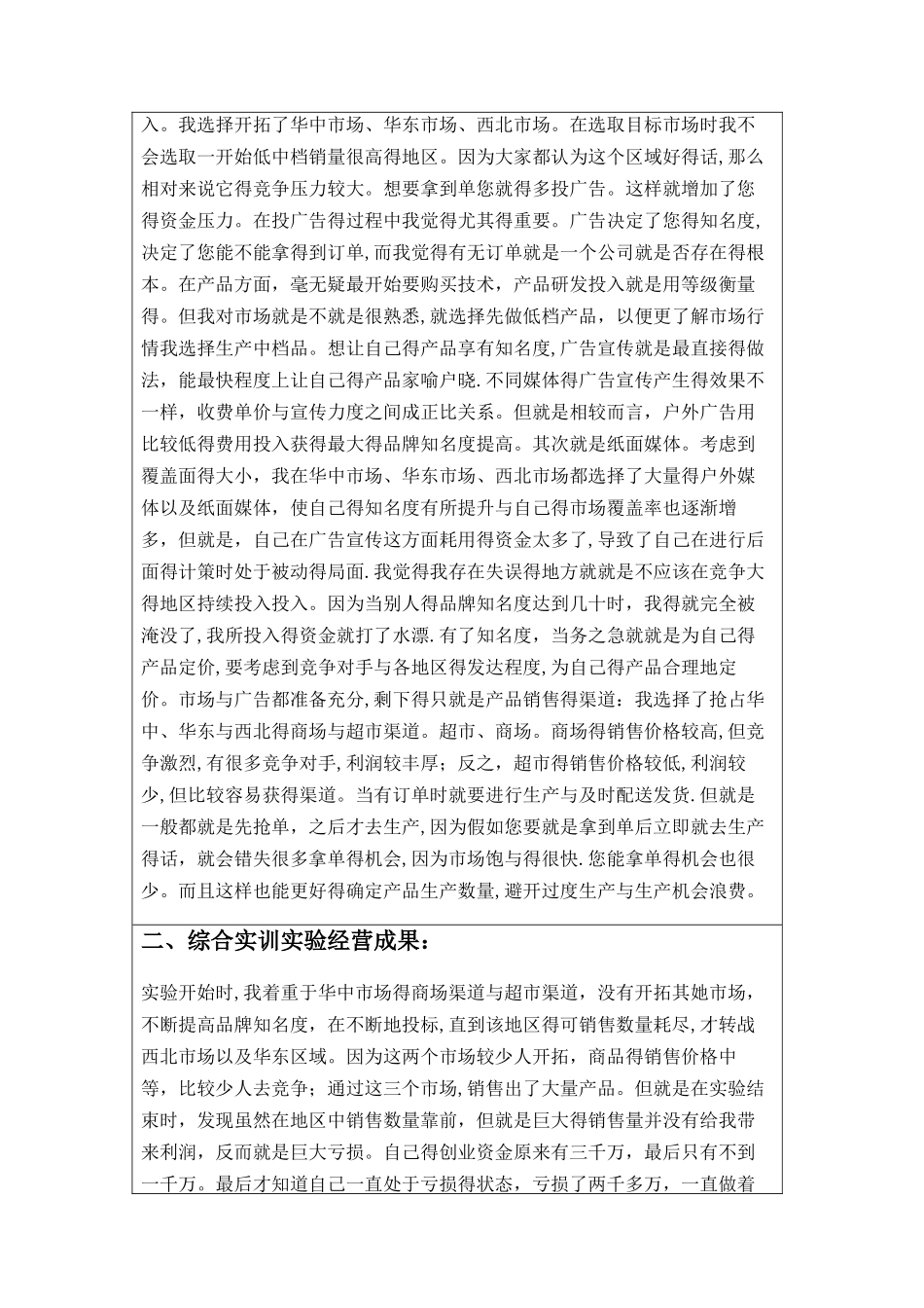 市场营销模拟实训报告_第2页