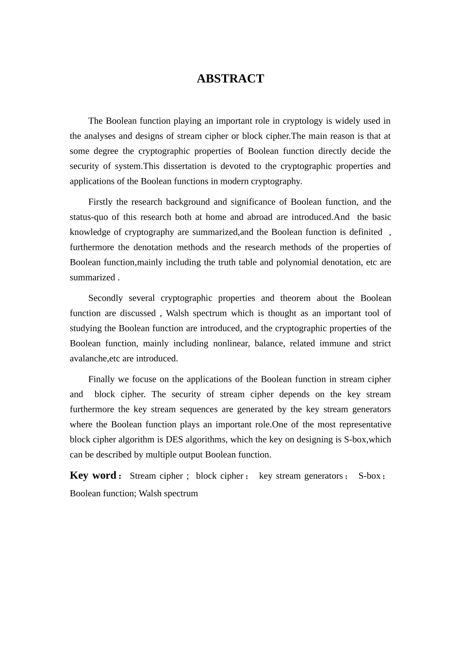 布尔函数在现代密码学中的应用本科学位论文_第3页