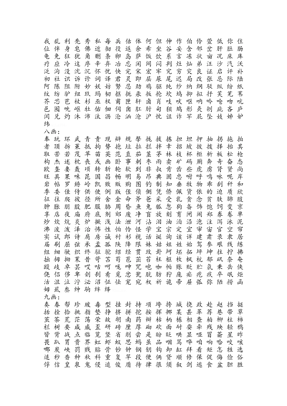 常用汉字表3500个_第2页