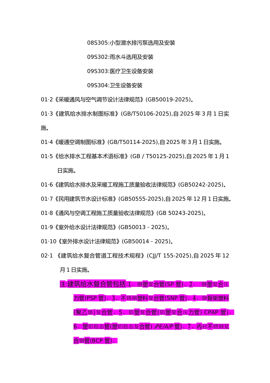 常用的规范、标准图名称_第2页