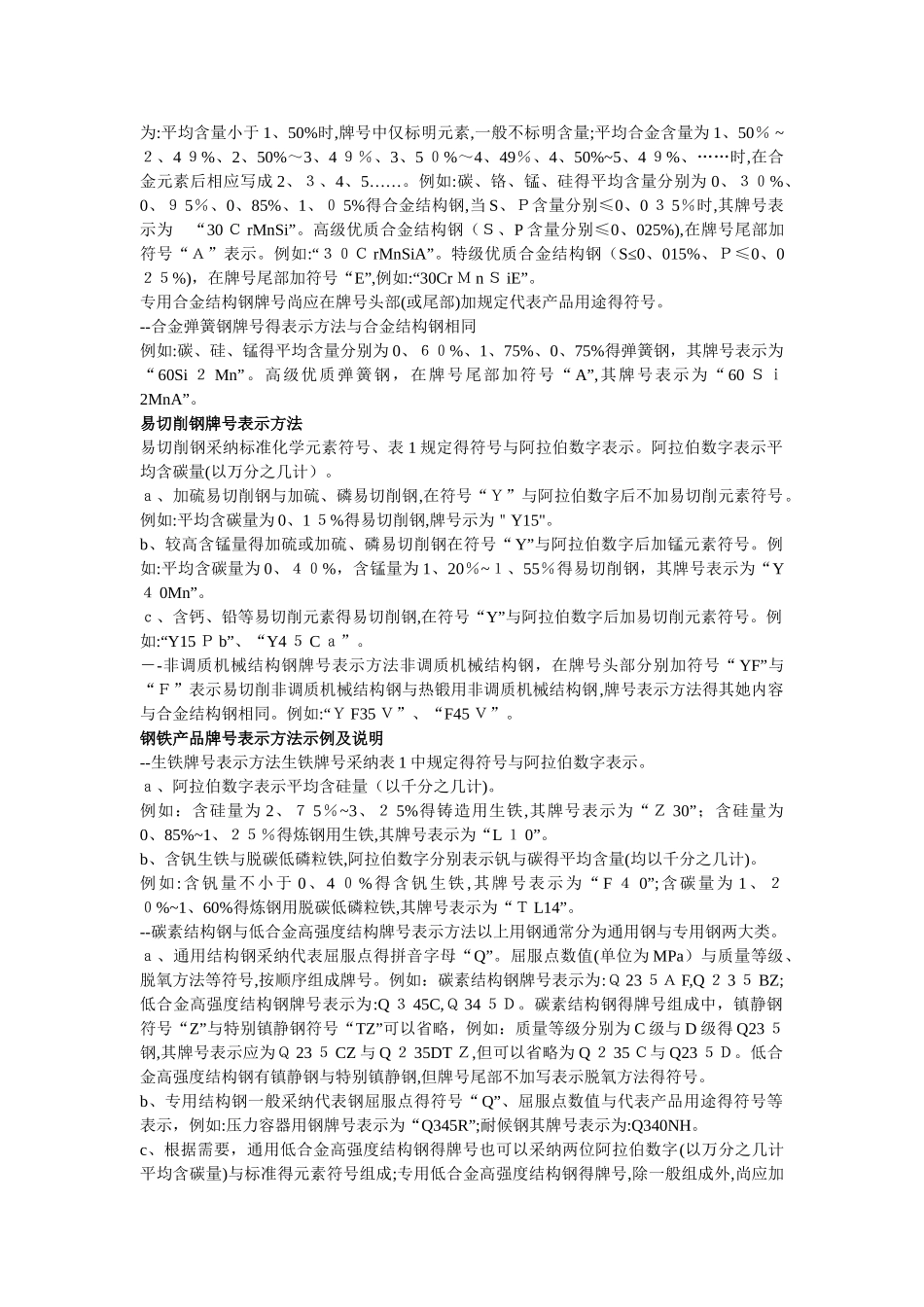 常用金属材料牌号表示方法_第2页