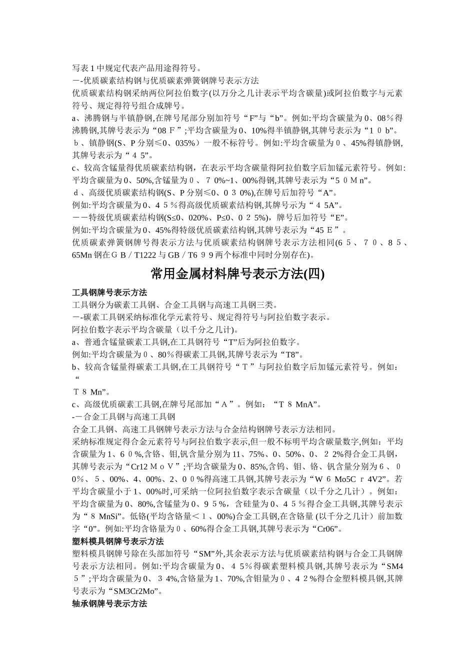 常用金属材料牌号表示方法_第3页