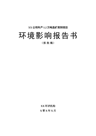 年产1.2万吨选矿药剂项目环评报告
