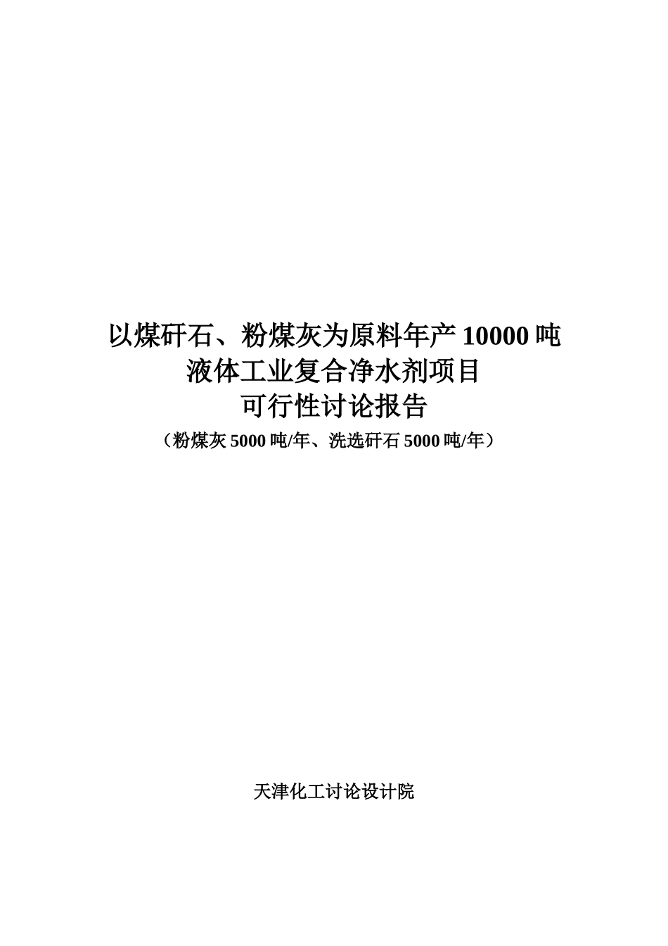 年产10000吨液体复合净水剂可行性研究报告_第2页
