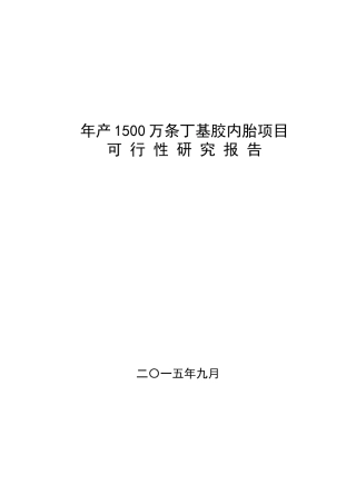 年产1500万条丁基胶内胎项目可行性研究报告