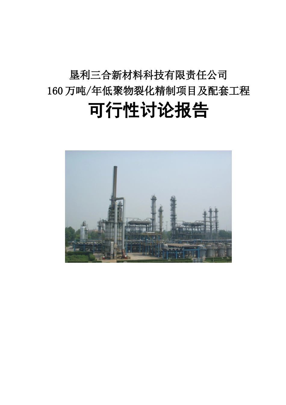 年产160万吨低聚物裂化精制项目及配套工程可行性研究报告最新版_第2页