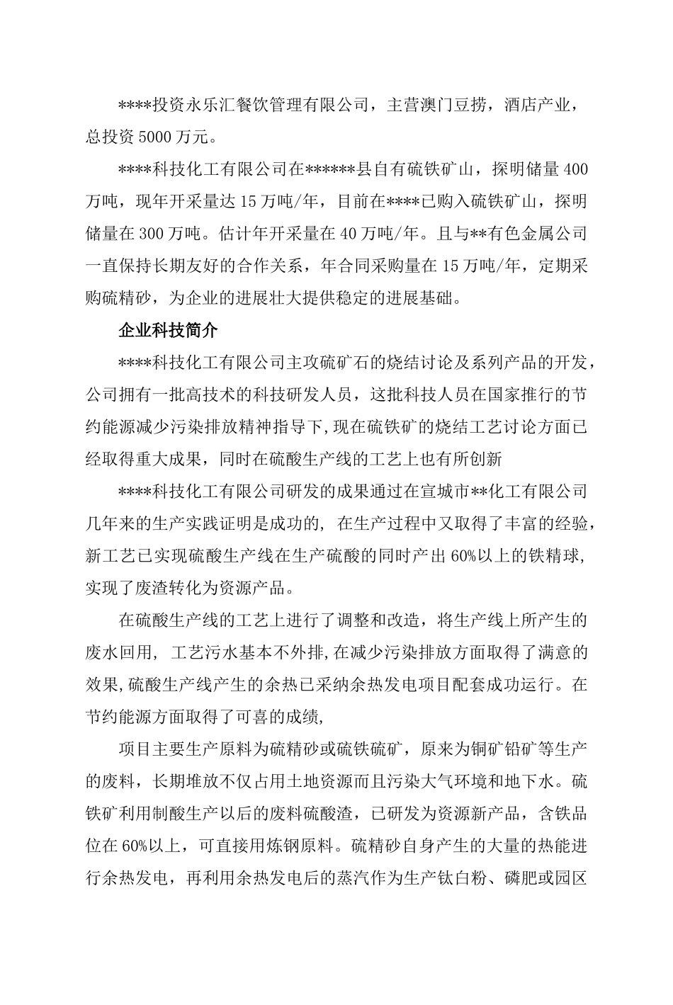 年产200KT硫酸项目可行性研究报告书_第3页
