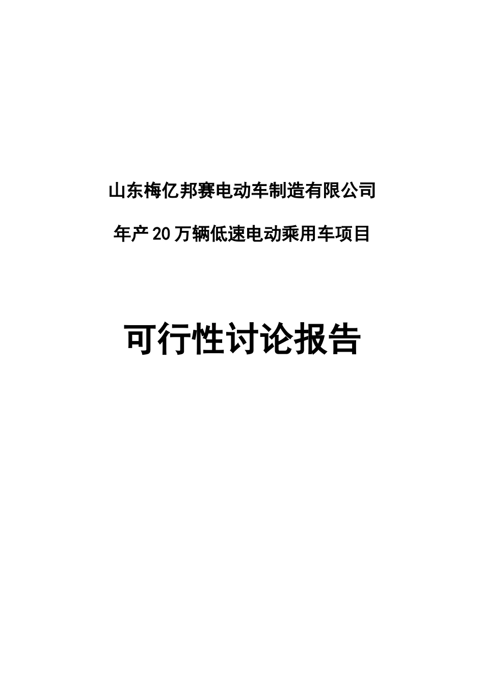 年产20万辆低速电动乘用车项目可行性研究报告_第2页