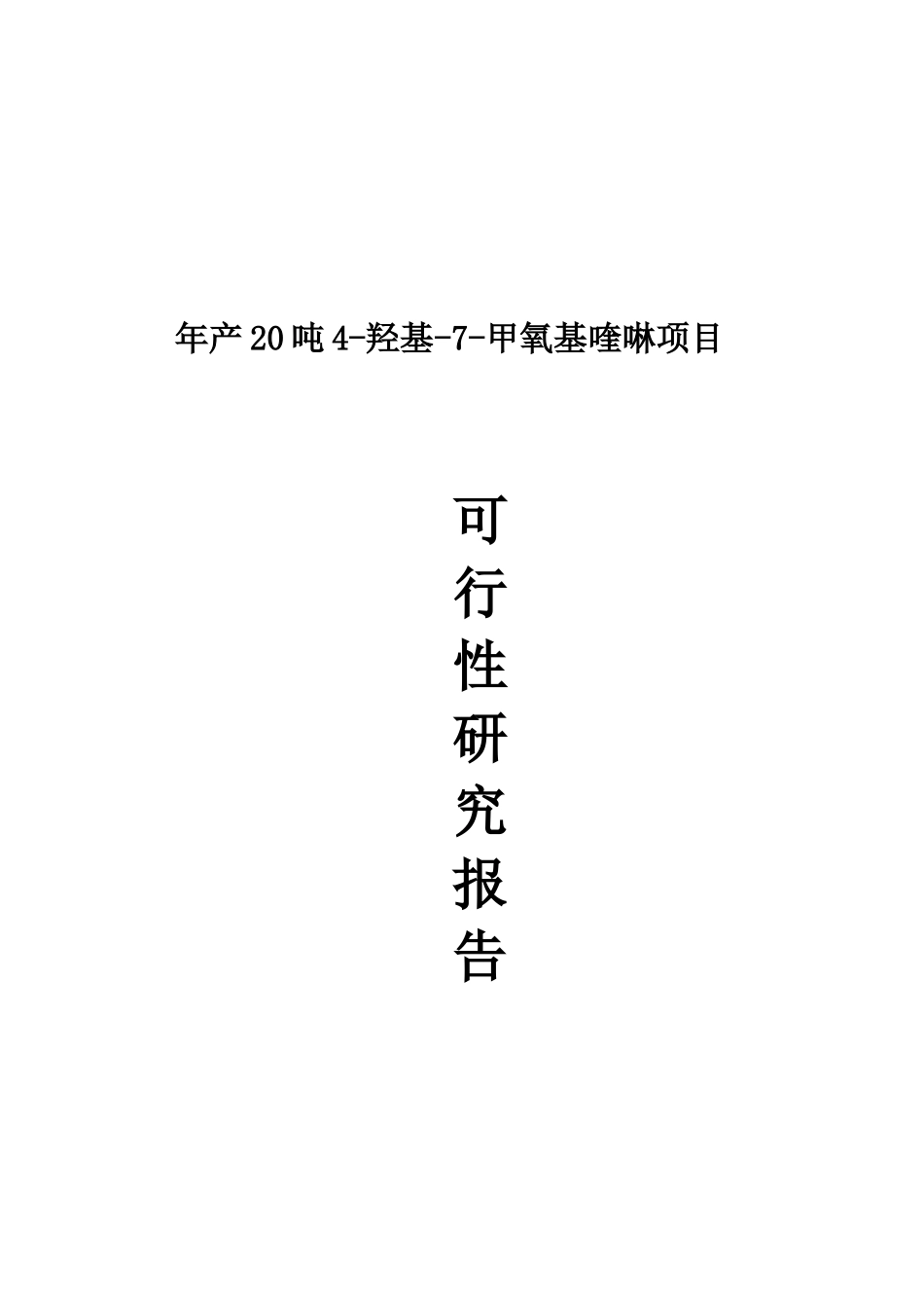 年产20吨4-羟基-7-甲氧基喹啉项目可行性报告_第2页