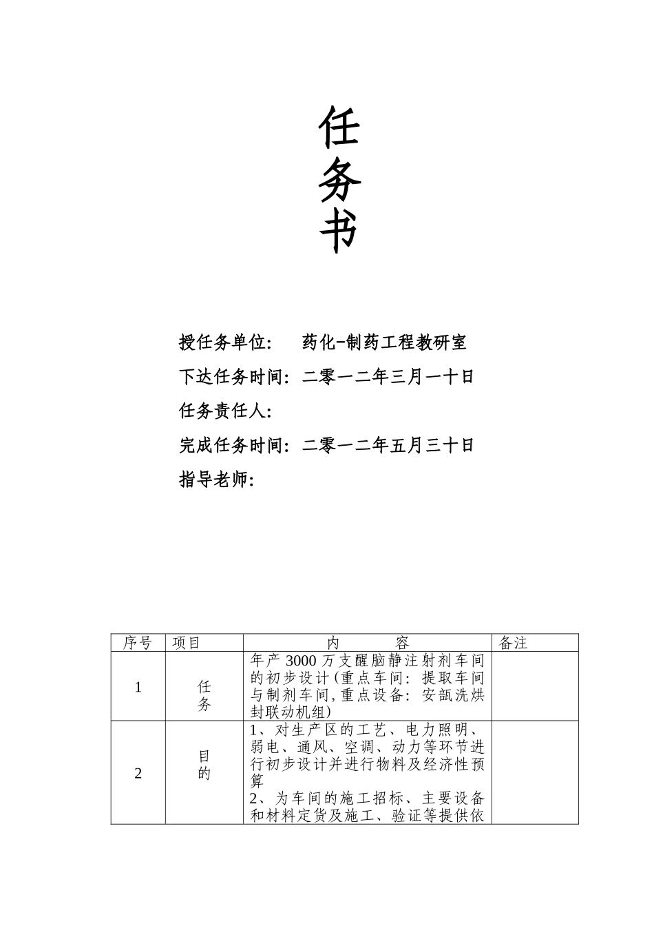 年产3000万支醒脑静注射剂的车间设计方案说明书-毕业论文_第3页