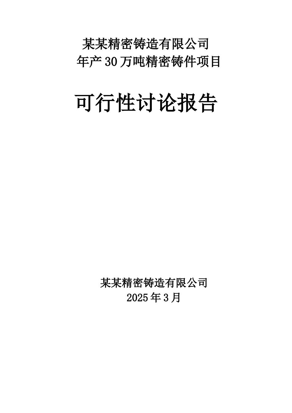 年产30万吨精密铸件项目可行性研究报告_第2页