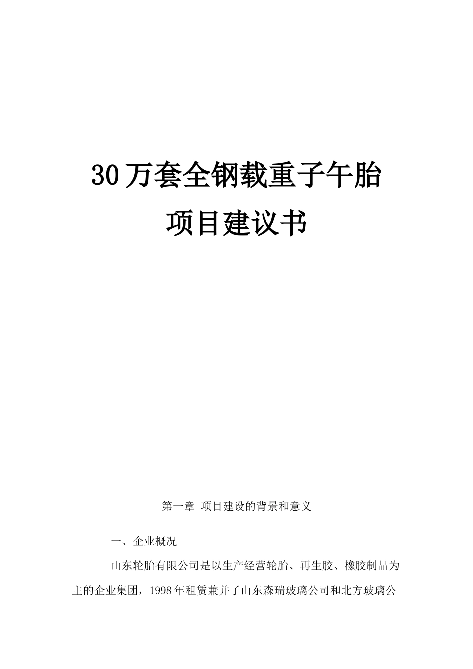 年产30万套全钢载重子午胎项目可行性研究报告_第2页
