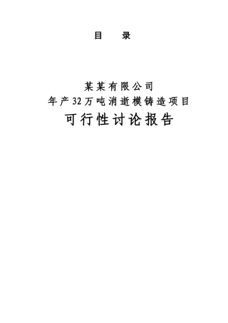 年产32万吨消失模铸造项目可行性研究报告
