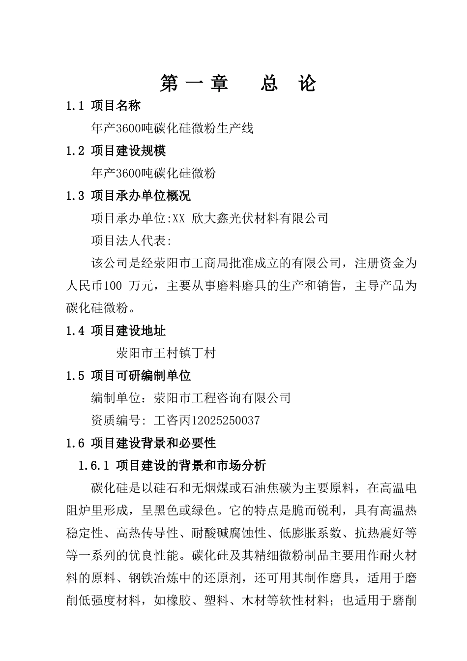 年产3600吨碳化硅微粉生产线项目可行性研究报告书_第2页