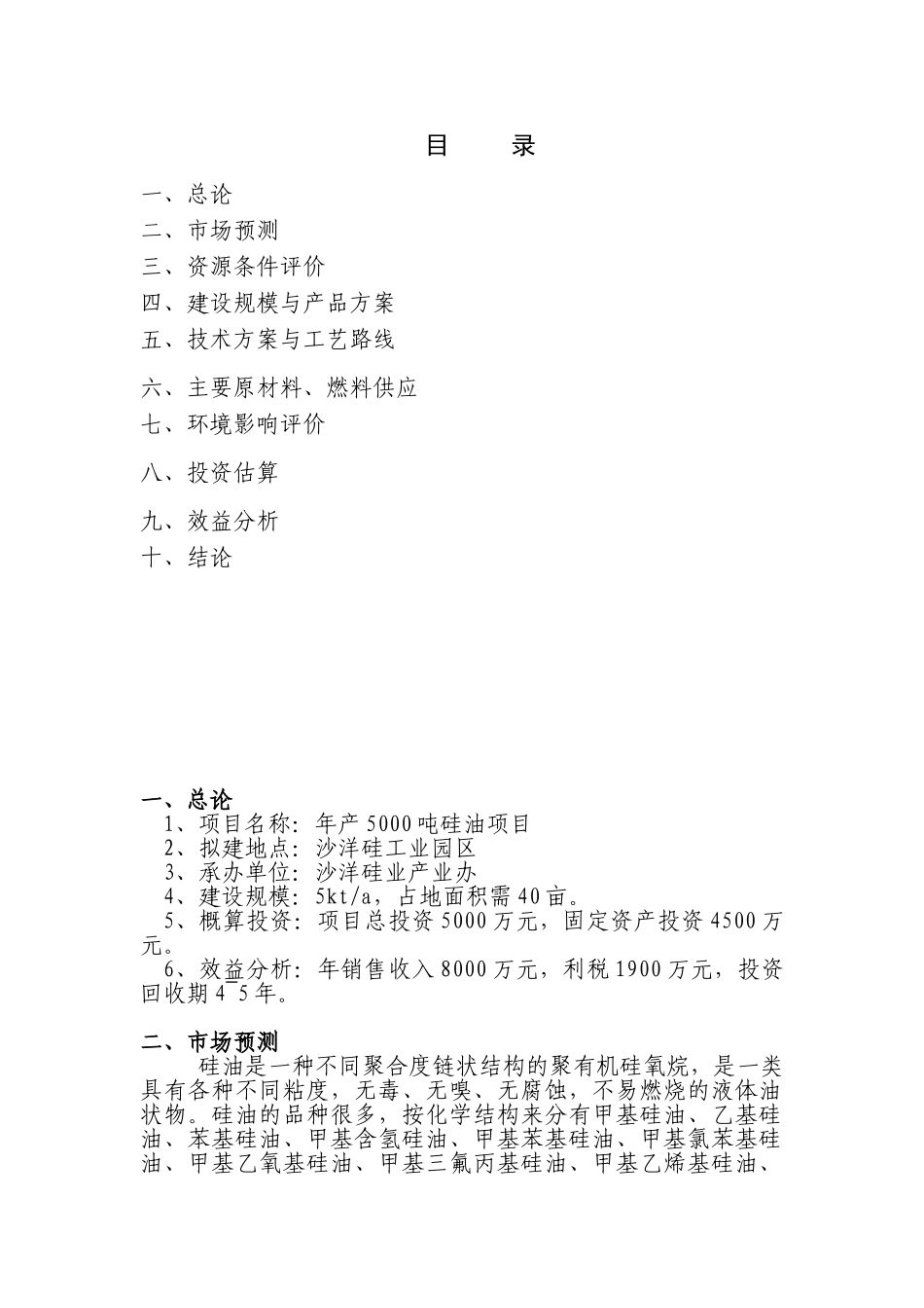 年产5000吨硅油项目可行性研究报告_第3页