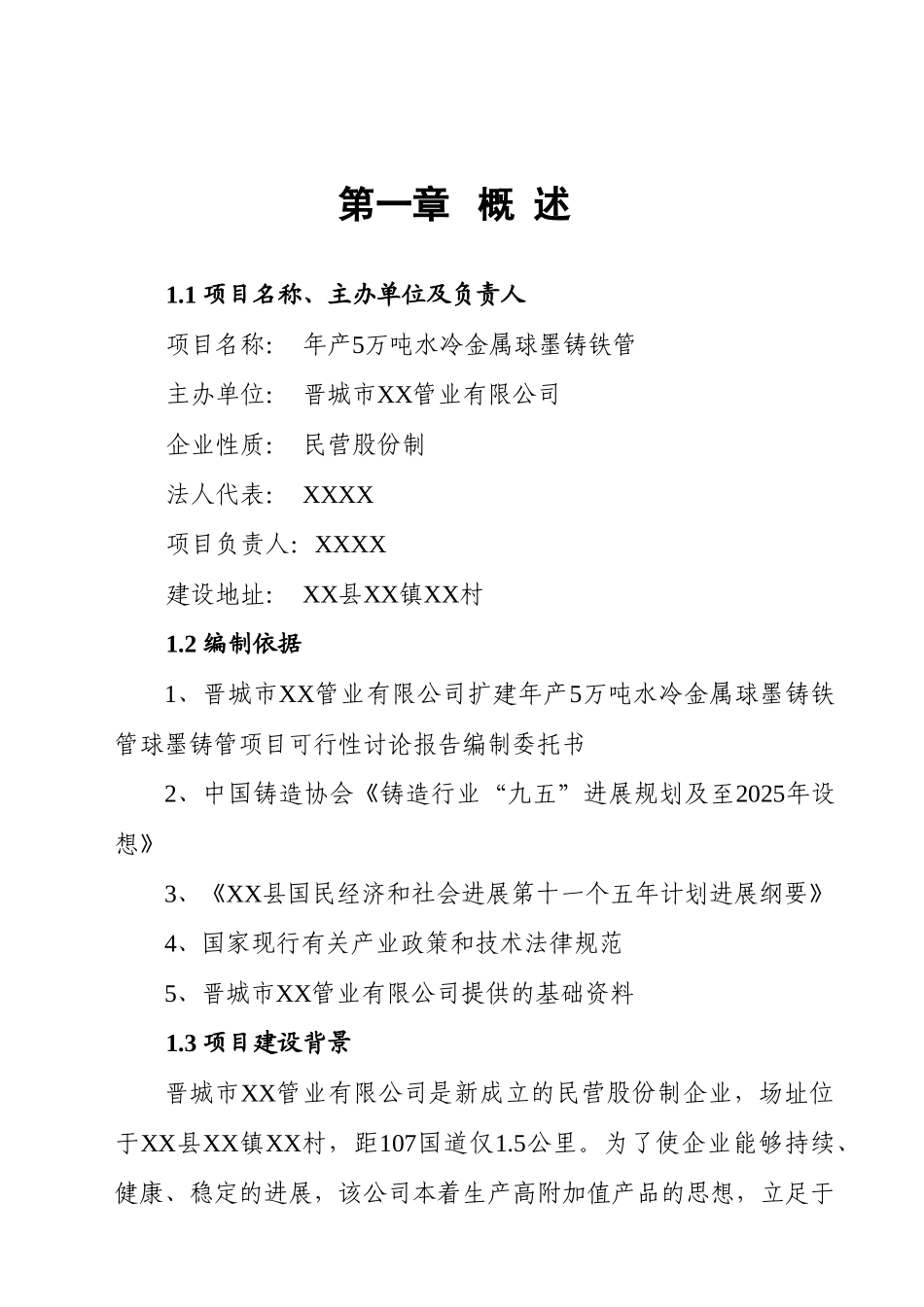 年产5万吨水冷金属球墨铸铁管项目可行性研究报告书_第2页