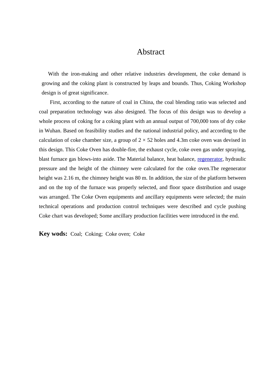 年产70万吨干全焦的炼焦车间设计本科学位论文_第2页