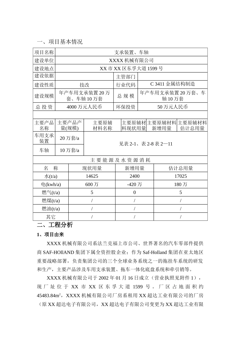 年产车用支承装置20万套、车轴10万套项目环境评估报告_第2页