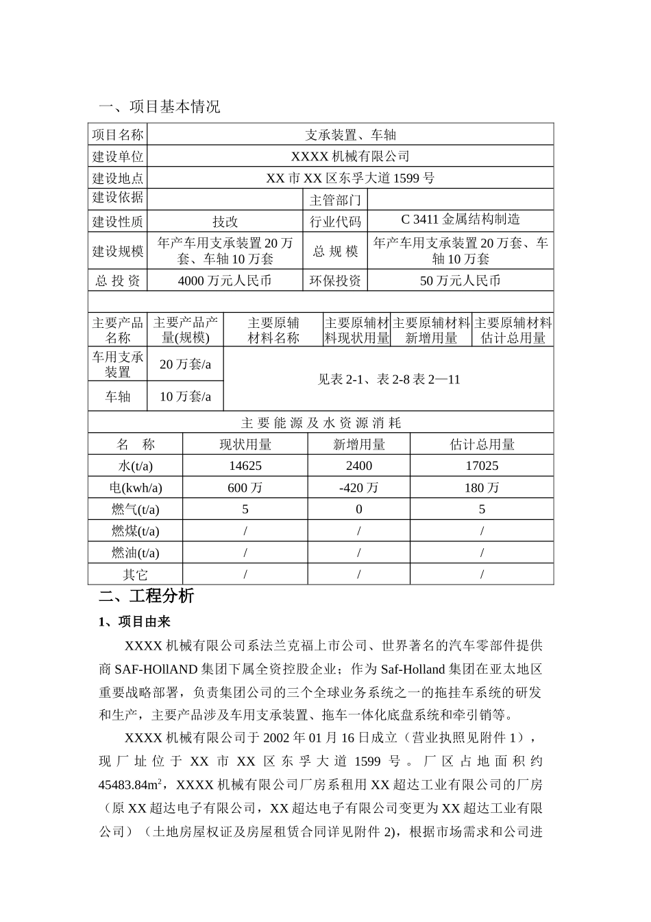 年产车用支承装置20万套、车轴10万套项目环境评估报告(福建)_第2页