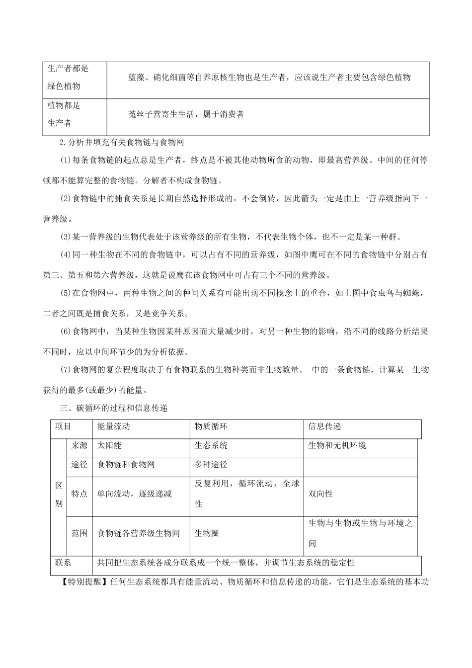 高考生物 考纲解读与热点难点突破 专题13 生态系统与环境保护教学案-人教版高三全册生物教学案_第2页
