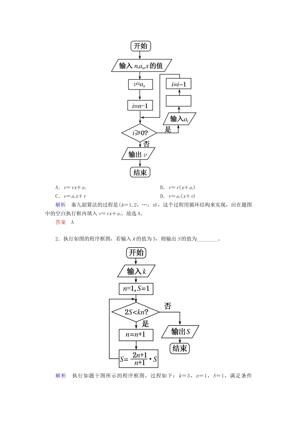 高考高考数学二轮复习 第二部分 第一讲 高考常考客观题 微专题4 算法初步、推理与证明学案 理-人教版高三全册数学学案_第3页
