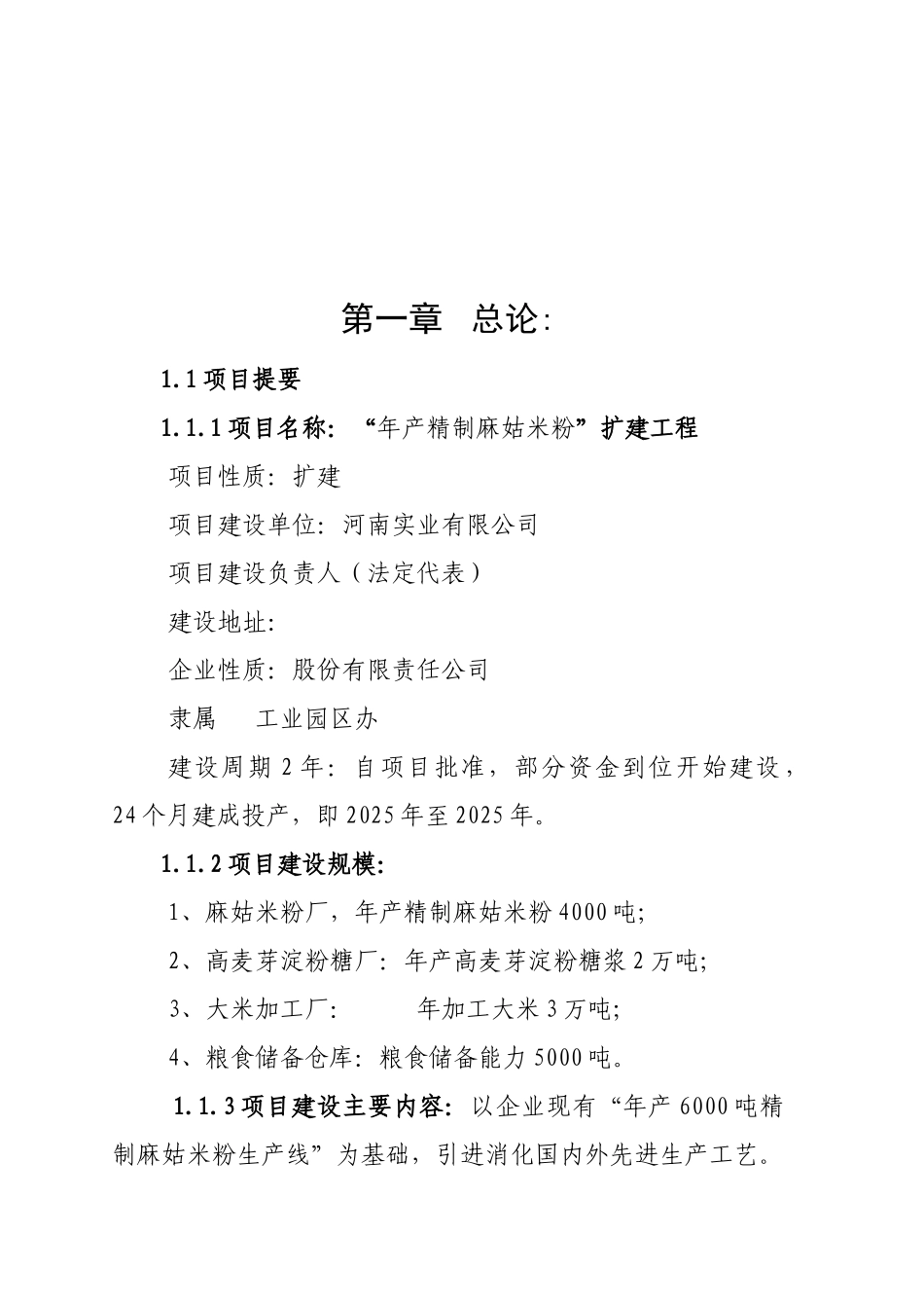 年精制麻姑米粉扩建工程项目可行性研究报告-优秀甲级资质可研报告_第2页