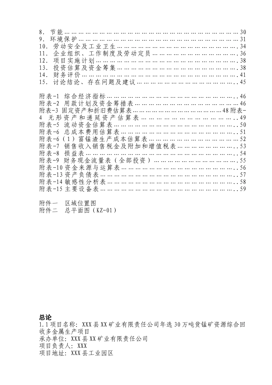年选50万吨贫锰矿资源综合回收多金属产项目可行性研究报告_第3页