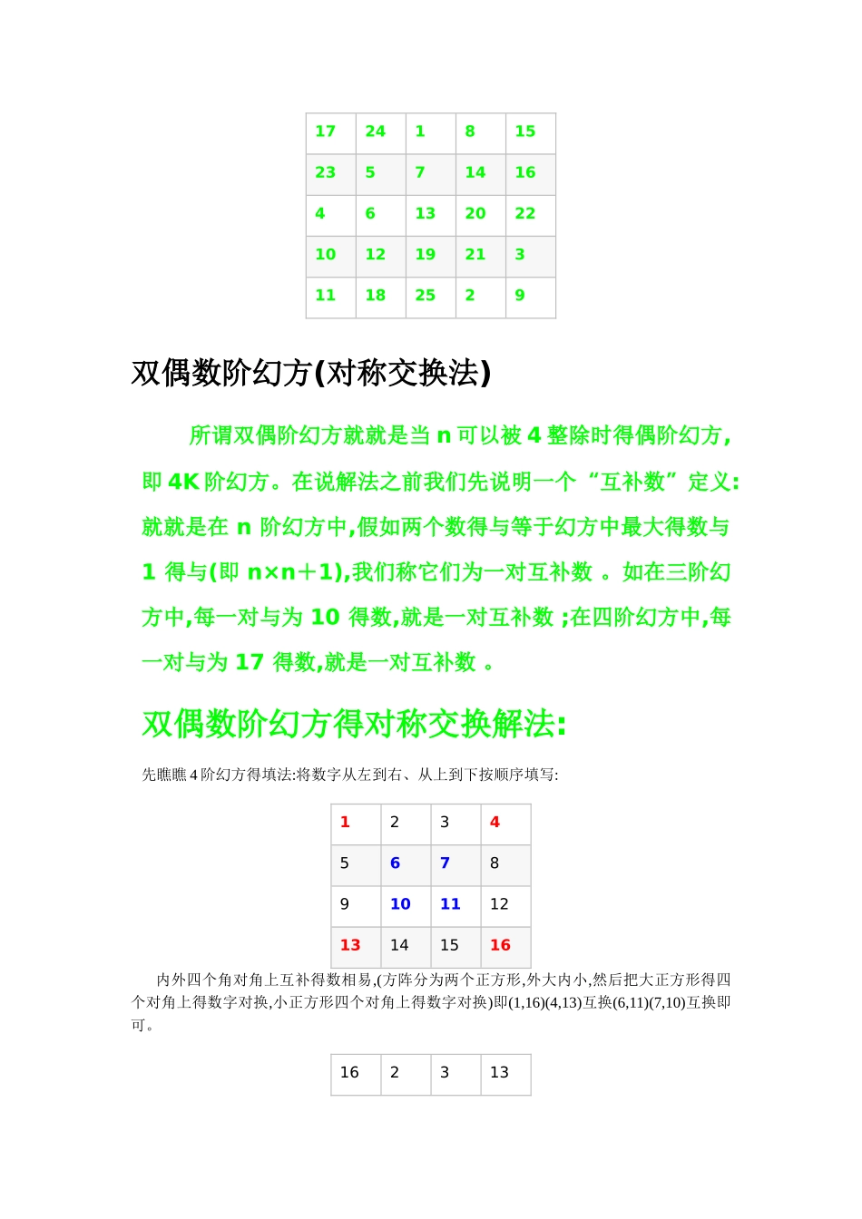 幻方常规解法汇总_第2页