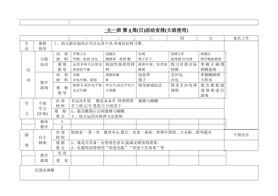 幼儿园大班周计划_第3页