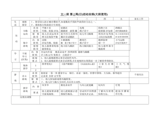 幼儿园大班周计划