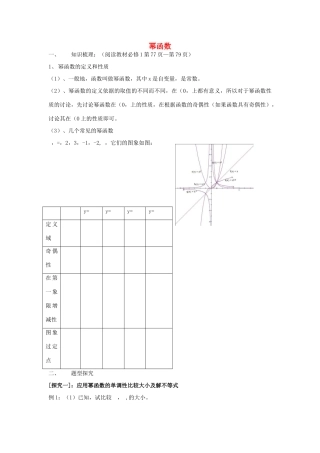 高考数学第一轮复习 幂函数学案 理-人教版高三全册数学学案