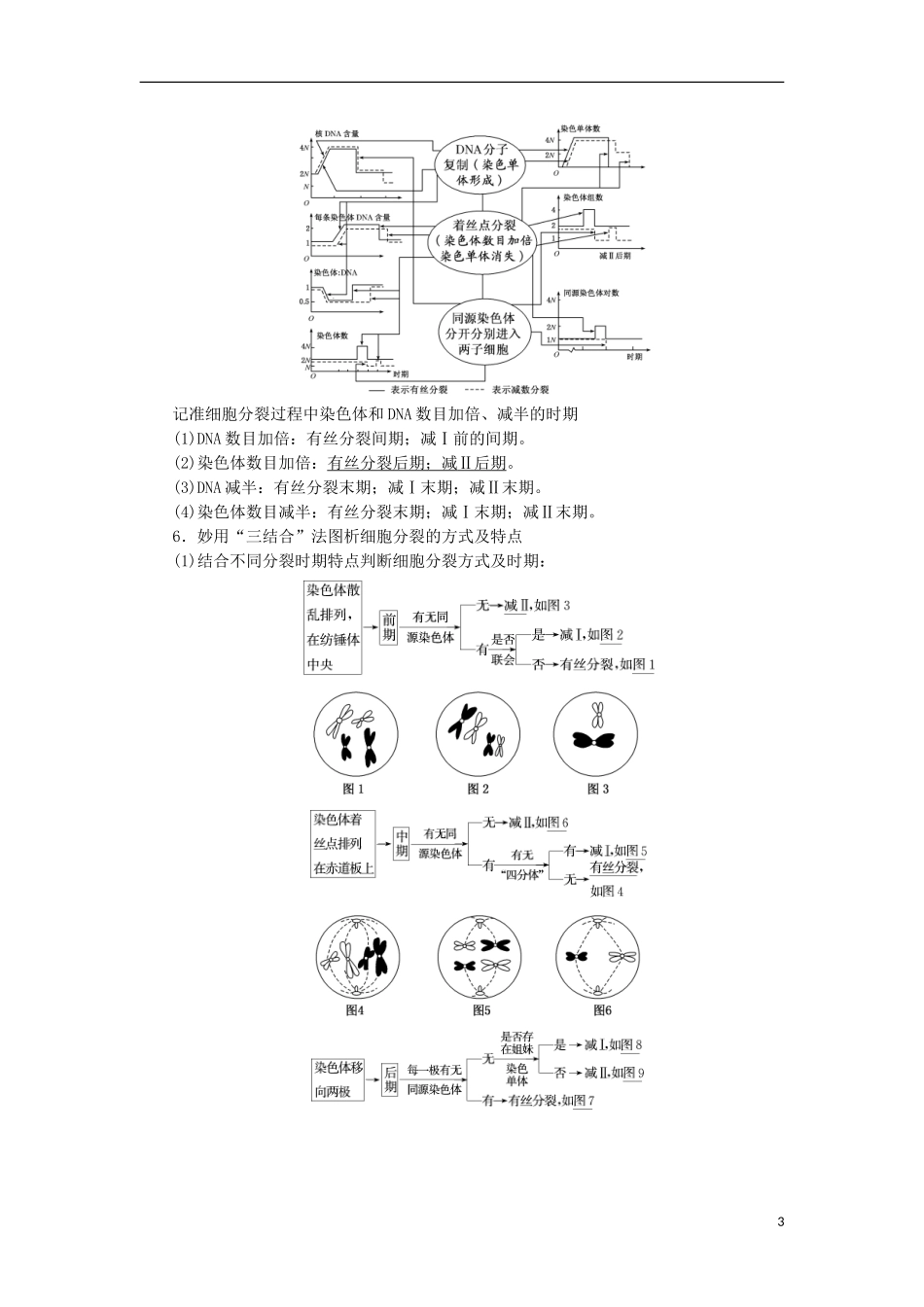 高考生物大二轮复习 第01部分 专题03 生命系统的延续 整合考点06“动态有序”的细胞增殖学案-人教版高三全册生物学案_第3页