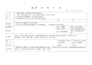 幼儿园小班周活动计划表