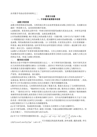 高考数学考前必看系列材料之二  思想方法篇