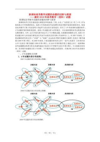 高考数学试题的命制的回眸与展望素材 新人教版